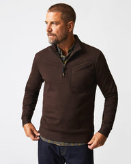 Men Quilted Half Zip Chocolate | Billy Reid Sweaters & Sweatshirts