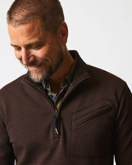 Men Quilted Half Zip Chocolate | Billy Reid Sweaters & Sweatshirts