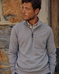 Men Quilted Half Zip Medium Grey | Billy Reid Sweaters & Sweatshirts