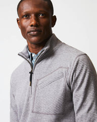 Men Quilted Half Zip Medium Grey | Billy Reid Sweaters & Sweatshirts