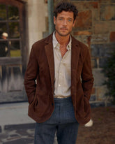 Men Rivermont Suede Jacket Cognac | Billy Reid Suiting