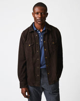 Men Savoy Suede Workshirt Chocolate | Billy Reid Shirting