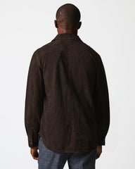 Men Savoy Suede Workshirt Chocolate | Billy Reid Shirting