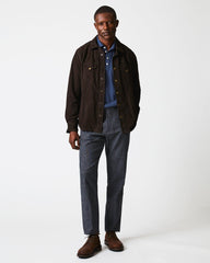 Men Savoy Suede Workshirt Chocolate | Billy Reid Shirting