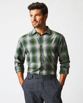 Men Shadow Plaid Tuscumbia Shirt Green/grey | Billy Reid Shirting