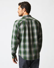 Men Shadow Plaid Tuscumbia Shirt Green/grey | Billy Reid Shirting