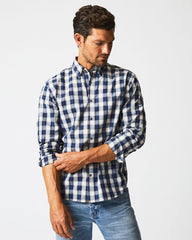 Men Shadow Plaid Tuscumbia Shirt Hidden Bd Blue/natural | Billy Reid Shirting