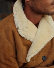 Men Shearling Bond Peacoat Honey | Billy Reid Jackets & Outerwear