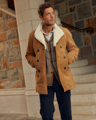 Men Shearling Bond Peacoat Honey | Billy Reid Jackets & Outerwear