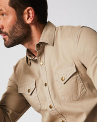 Men Shoals Twill Shirt Khaki | Billy Reid Shirting