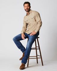 Men Shoals Twill Shirt Khaki | Billy Reid Shirting