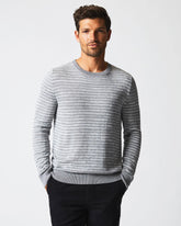 Men Space Dye Stripe Crew Grey | Billy Reid Sweaters & Sweatshirts