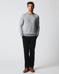 Men Space Dye Stripe Crew Grey | Billy Reid Sweaters & Sweatshirts