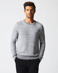 Men Space Dye Stripe Crew Grey | Billy Reid Sweaters & Sweatshirts