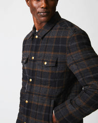 Men Theo Shirt Jacket Black/charcoal | Billy Reid Jackets & Outerwear