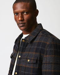 Men Theo Shirt Jacket Black/charcoal | Billy Reid Jackets & Outerwear