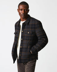Men Theo Shirt Jacket Black/charcoal | Billy Reid Jackets & Outerwear