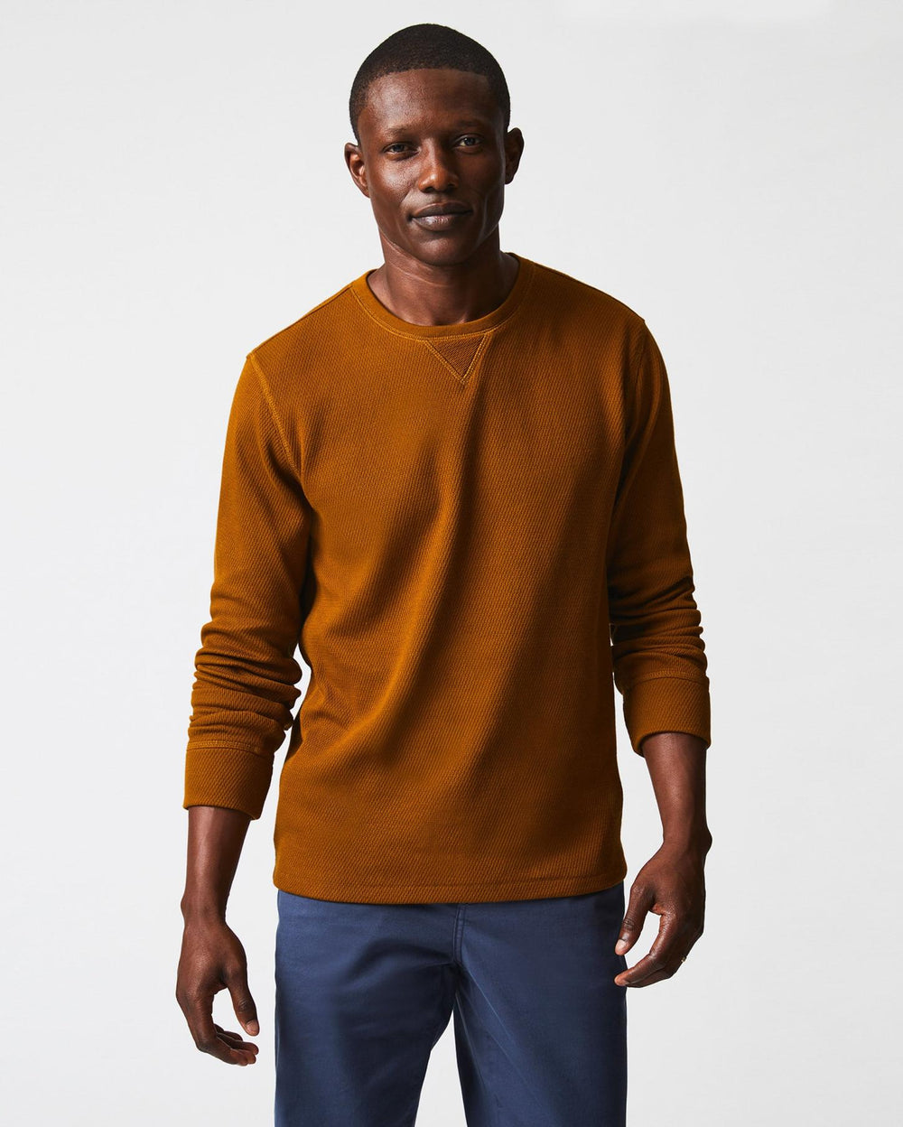 Men Thermal L/S Crew Billy's Brown | Billy Reid Sweaters & Sweatshirts