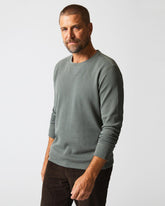 Men Thermal L/S Crew Washed Grey | Billy Reid Sweaters & Sweatshirts