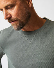 Men Thermal L/S Crew Washed Grey | Billy Reid Sweaters & Sweatshirts