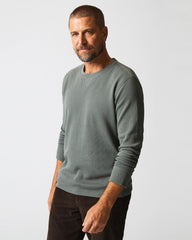Men Thermal L/S Crew Washed Grey | Billy Reid Sweaters & Sweatshirts