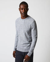 Men Weave Sweater Crew Light Grey Marled | Billy Reid Sweaters & Sweatshirts