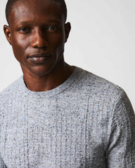 Men Weave Sweater Crew Light Grey Marled | Billy Reid Sweaters & Sweatshirts