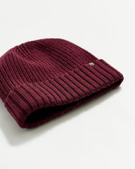 Men Wool Ribbon Beanie Maroon | Billy Reid Accessories