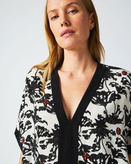 Women Banded Kaftan Blouse Black/white | Billy Reid Tops