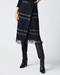 Women Blanket Wrap Skirt Black/grey | Billy Reid Bottoms