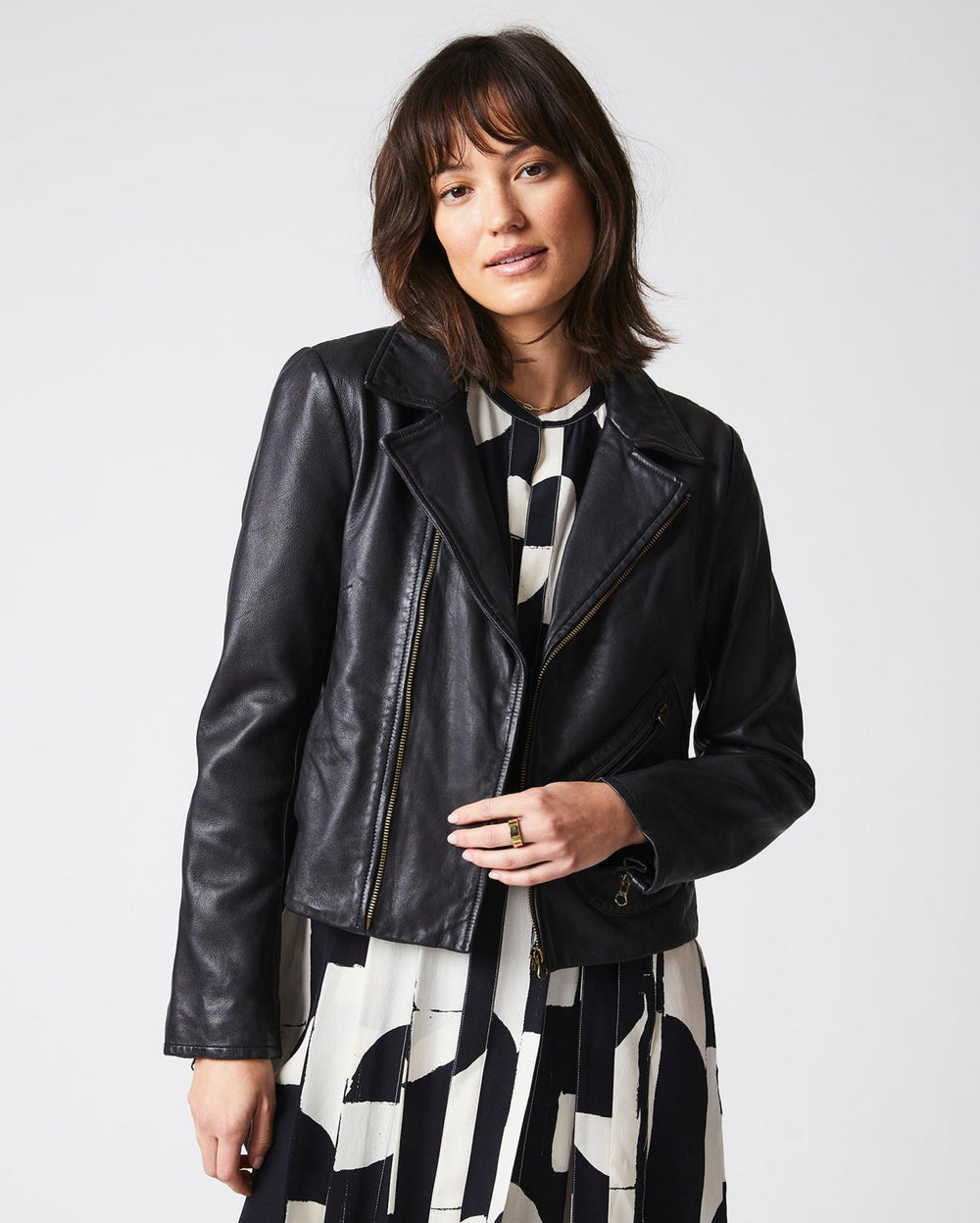 Women Classic Moto Black | Billy Reid Jackets & Outerwear