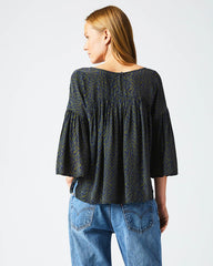 Women Curved Yoke Blouse Navy | Billy Reid Tops