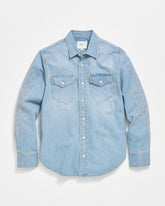 Women Embellished Denim Shirt Washed Denim | Billy Reid Tops