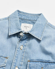Women Embellished Denim Shirt Washed Denim | Billy Reid Tops