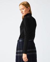 Women Funnel Neck Knit Black | Billy Reid Sweaters & Knits