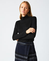 Women Funnel Neck Knit Black | Billy Reid Sweaters & Knits