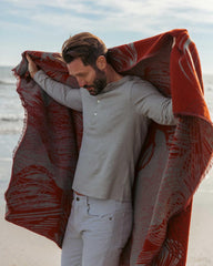 Women Horse Tail Blanket Red/black | Billy Reid Accessories