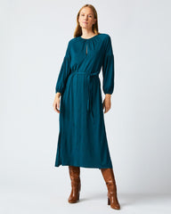 Women Keyhole Midi Dress Teal | Billy Reid Dresses