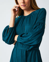 Women Keyhole Midi Dress Teal | Billy Reid Dresses