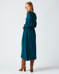 Women Keyhole Midi Dress Teal | Billy Reid Dresses