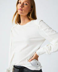 Women Pleat Sleeve Knit Ivory | Billy Reid Tops