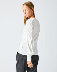 Women Pleat Sleeve Knit Ivory | Billy Reid Tops