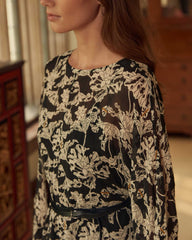 Women Sheer Zen Dress Black/white | Billy Reid Dresses