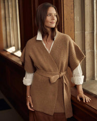 Women Shell Wrap Cardigan Camel | Billy Reid Sweaters & Knits