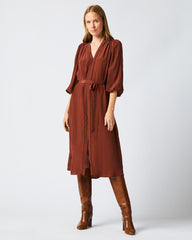Women Tea Dress Wine/chocolate | Billy Reid Dresses