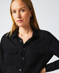 Women The Utility Shirt Black | Billy Reid Tops
