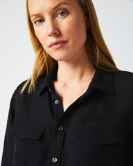 Women The Utility Shirt Black | Billy Reid Tops