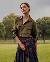 Women The Utility Shirt Burnt Olive | Billy Reid Tops