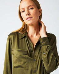 Women The Utility Shirt Burnt Olive | Billy Reid Tops