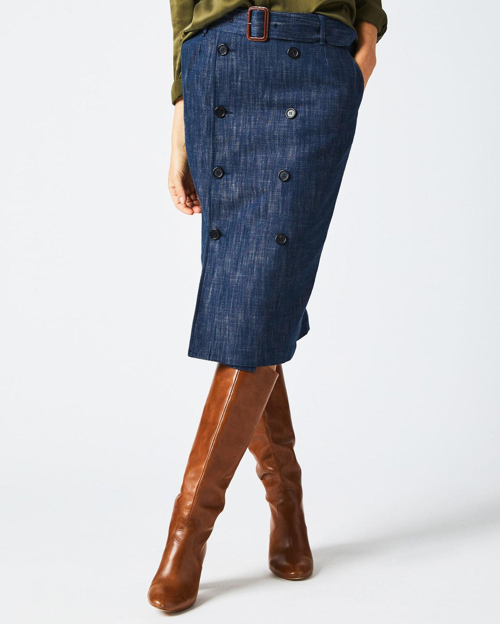 Women Trench Skirt Navy | Billy Reid Bottoms